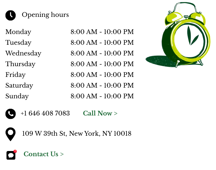 business opening hours & details